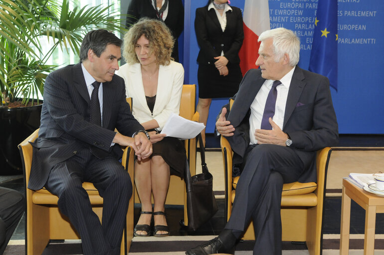 French Prime Minister Francois Fillon visits the EP in Strasbourg