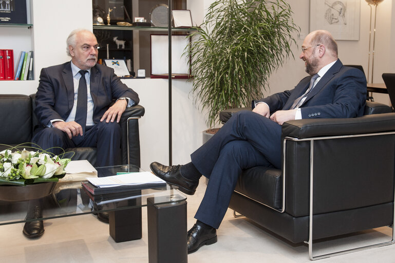 Martin SCHULZ - EP President meets with Louis GRECH, Deputy Prime Minister and Minister for European Affairs of Malta.