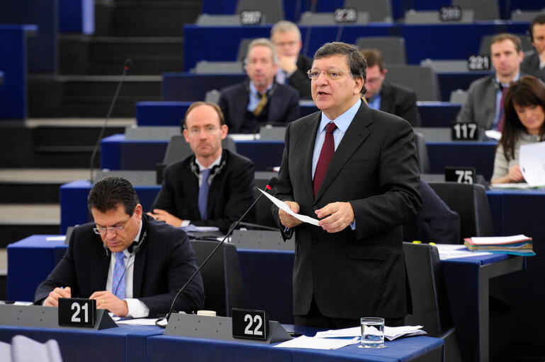 EC President Jose BARROSO in Plenary Debate on the review of the Lithuanian Presidency