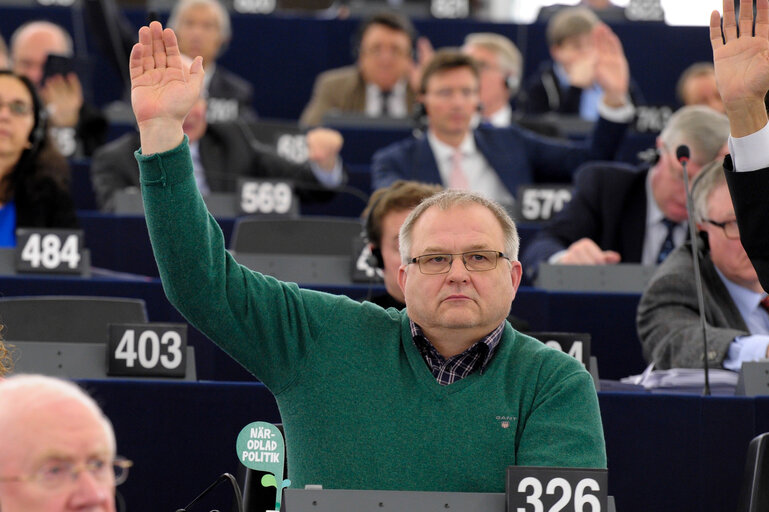 Kent JOHANSSON in Plenary in Strasbourg during votes