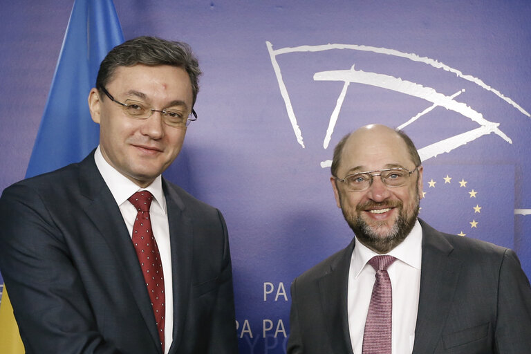 Foto 2: Martin SCHULZ, EP President, meets with Igor CORMAN, Speaker of the Moldovan Parliament