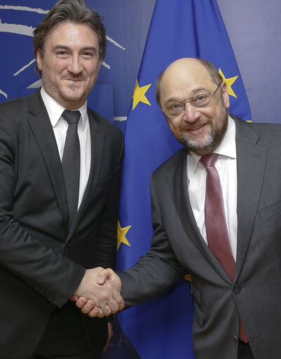 Billede 2: Martin SCHULZ - EP President meets with Antoine VAROQUIE - French Socialist candidate