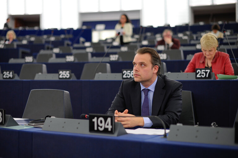 Philippe DE BACKER during the plenary session in Strasbourg week 09 2014