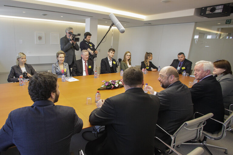 Fotografia 3: Martin SCHULZ EP President meets with academics and students of Technical University in Koszalin and representatives of Studio HD Platon