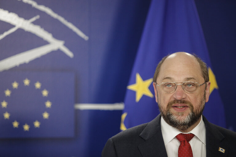 Press point with Martin SCHULZ - EP President on the 'banking union'