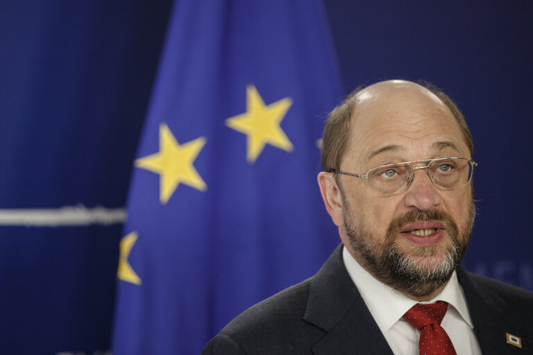 Press point with Martin SCHULZ - EP President on the 'banking union'