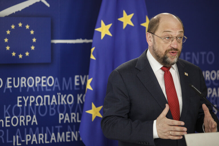 Press point with Martin SCHULZ - EP President on the 'banking union'