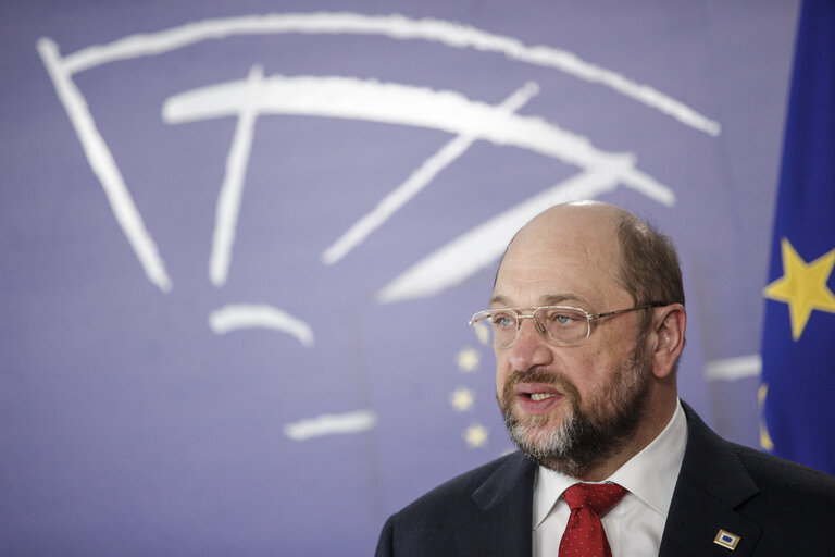 Press point with Martin SCHULZ - EP President on the 'banking union'