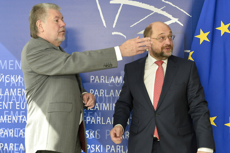 Martin SCHULZ - EP President meets with Kurt BECK, German politician