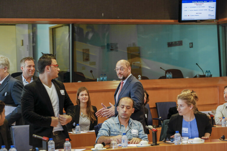 Martin SCHULZ - EP President with Students from Avi Primor