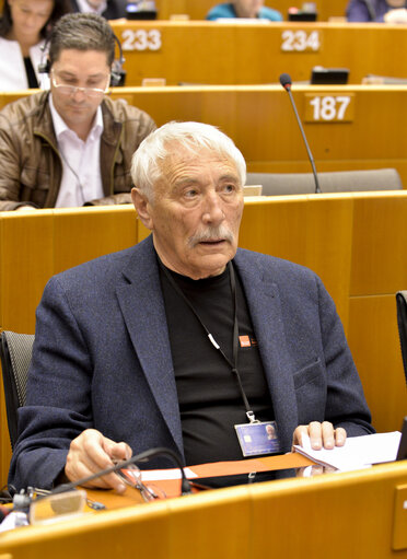 Foto 3: Portrait of Richard FALBR in plenary session in Brussels