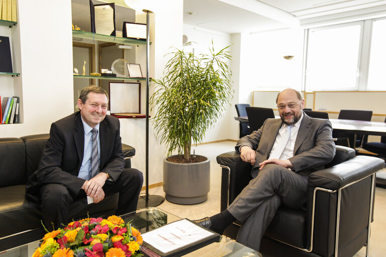 Fotografia 1: Martin SCHULZ - EP President meets with MEP Jiri MASTALKA