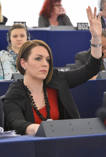 Photo 1 : Sandra PETROVIC JAKOVINA during a Plenary week 16 2014 in Strasbourg