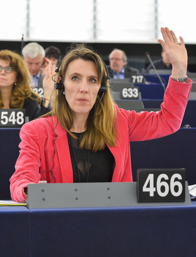 Photo 4 : Christine REVAULT D ALLONNES BONNEFOY during a Plenary week 16 2014 in Strasbourg