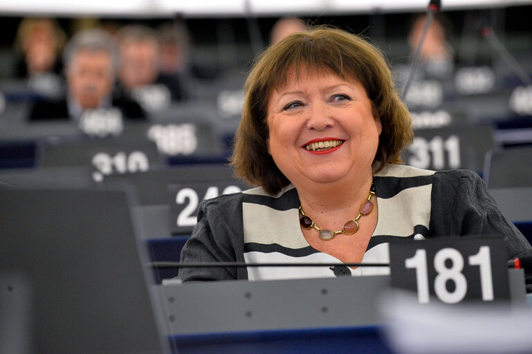 Foto 1: Dagmar ROTH-BEHRENDT in Plenary session week 16 2014 in Strasbourg