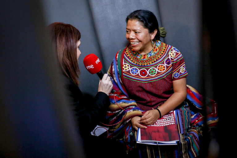 Interview of Auro Lolita CHAVEZ IXCAQUIC, finalist of Sakharov prize 2017 in Strasbourg