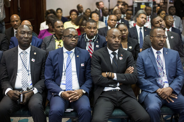 Nuotrauka 2: A row of elected officials and Haitian parliamentarians during the 34th Session of the ACP-EU Joint Parliamentary Assembly.The opening of the 48th ACP Parliamentary Assembly in PÈtion-ville, Haiti, bringing together representatives of the African, Caribbean and Pacific (ACP) States and the 34th Session of the ACP-EU Joint Parliamentary Assembly. Port Prince, Haiti, December 18, 2017.