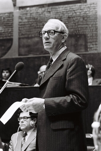 Fotografia 1: Knud Borge ANDERSEN, President of the Council of Ministers, during a session in Luxembourg on May 1978.