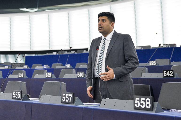 Foto 2: Wajid KHAN in plenary session week 46 2017 in Strasbourg