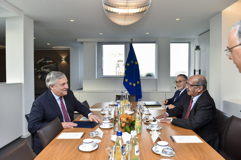 Foto 3: Antonio TAJANI - EP President meets with Abdelkader MESSAHEL - Minister for Foreign Affairs of Algeria