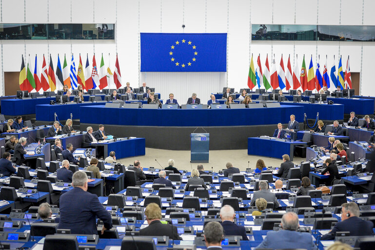 Foto 5: Antonio TAJANI - EP President in plenary session Week 43  2017 in Strasbourg - Conclusions of the European Council meeting of 19 and 20 October 2017