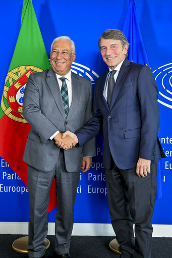 Fotogrāfija 7: David SASSOLI, EP President meets with Antonio COSTA, Portuguese Prime Minister