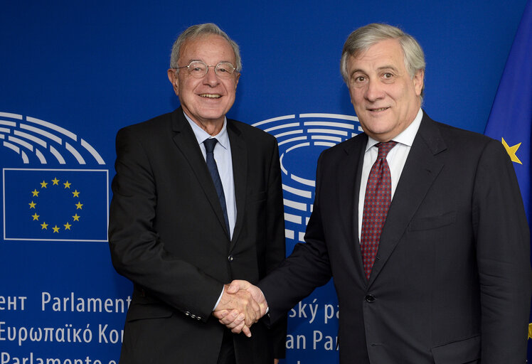 Foto 2: Antonio TAJANI - EP President meets with MEP Alain LAMASSOURE