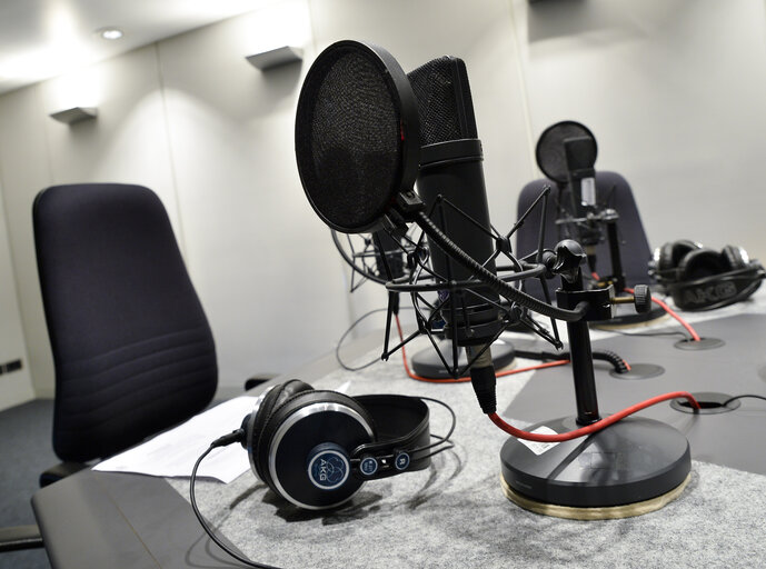 VoxBox radio studios in the European Parliament in Strasbourg