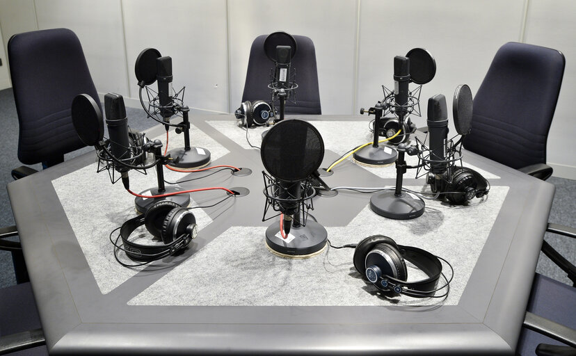 VoxBox radio studios in the European Parliament in Strasbourg