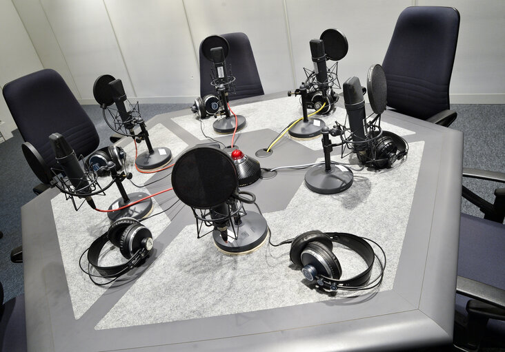 VoxBox radio studios in the European Parliament in Strasbourg