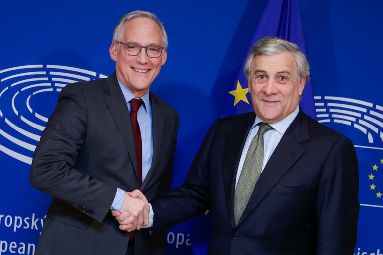 Antonio TAJANI - EP President meets with John FRANK, Vice-President of Microsoft