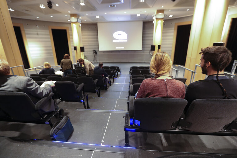 Screening room in the PHS Yehudi Menuhin space - Lux Cinema Prize 2017