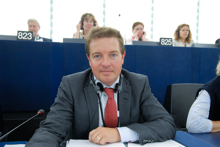 Fotografi 27: Jens ROHDE in plenary session in Strasbourg.