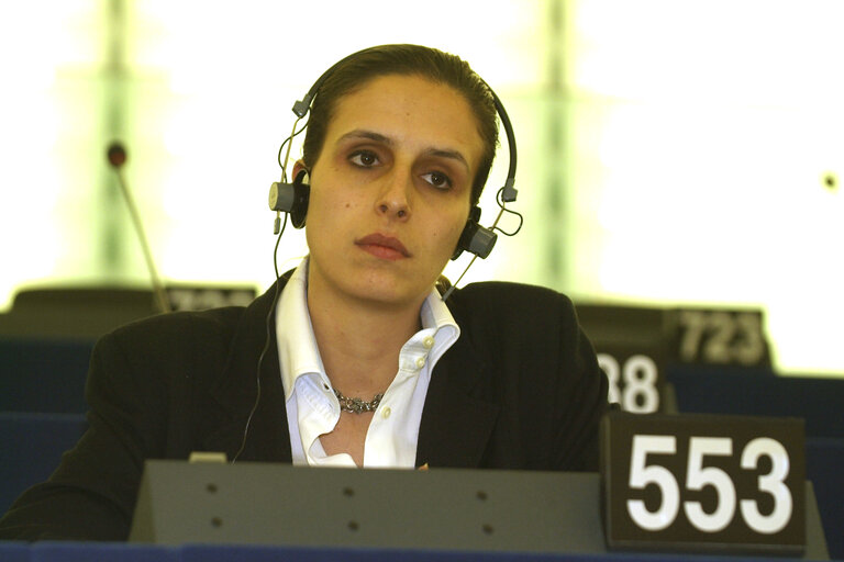 Suriet 1: Jamila MADEIRA in Plenary Session in Strasbourg.