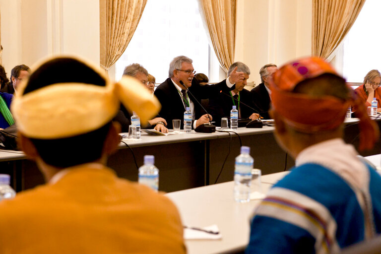 Fotografi 47: Nay Pyi Taw- Myanmar, 28 February 2012.  REUNION OF THE MEMBERS FROM THE EUROPEAN PARLIAMENT WITH CHAIRMAN OF THE PYITHU HLUTTAW, U HLA MYINT OO.