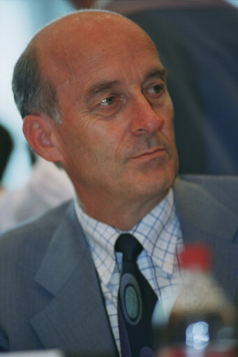 Sepp KUSSTATSCHER in a meeting at the EP in Brussels.