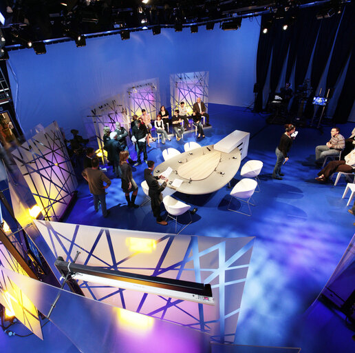 Debate at the EP's television studio.