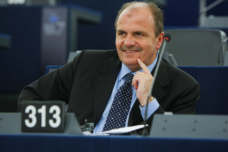 Billede 8: Francesco DE ANGELIS in plenary session in Strasbourg