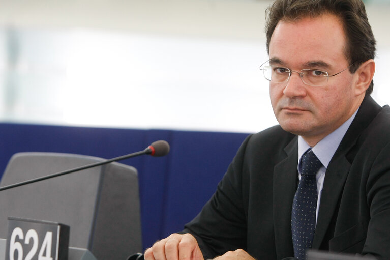 Giorgos PAPAKONSTANTINOU in plenary session in Strasbourg.