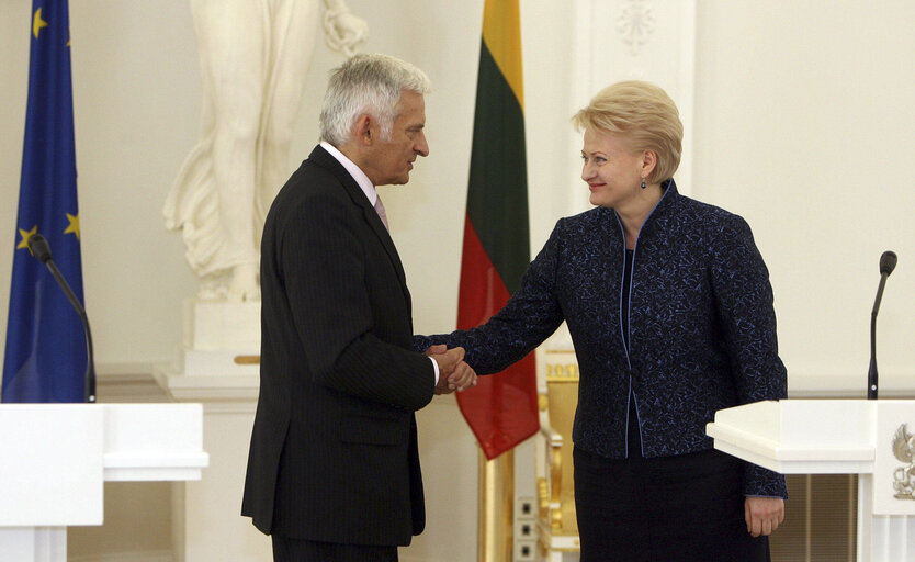 Fotografia 10: EP President official visit to Lithuania. Meeting with the President of Lithuania in the President's Palace in Vilnius.