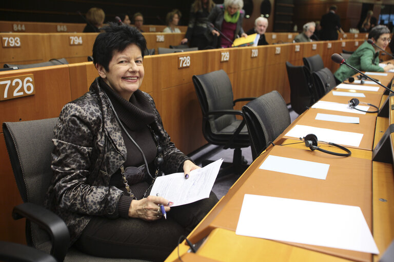 Foto 1: Joanna SENYSZYN  at the EP in Brussels.