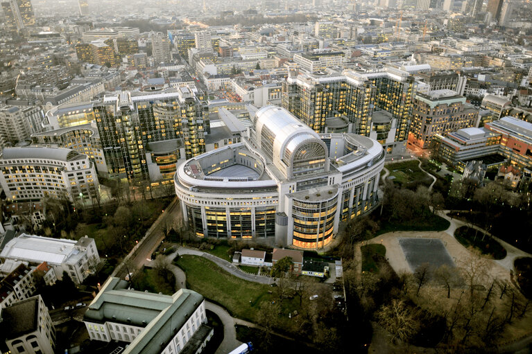 Aerial view buildings Brussels, PHS