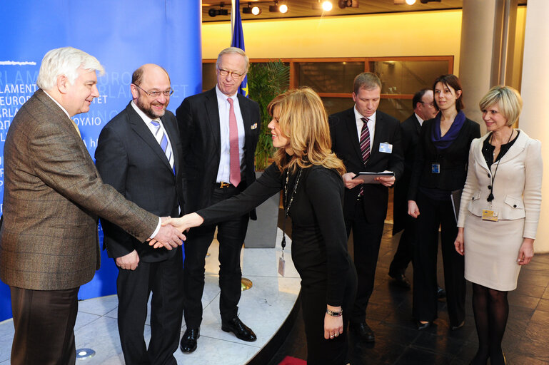 Fotogrāfija 25: EP President meets Croatian observers.