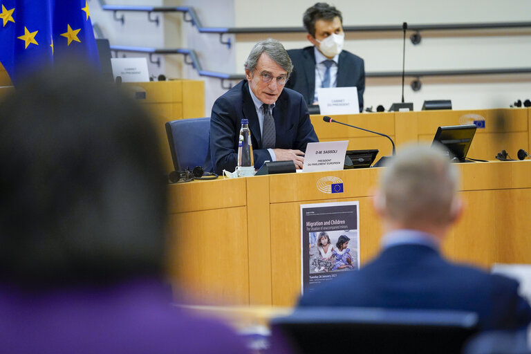 Foto 4: Children in Migration: unaccompanied minors - Opening speech by David SASSOLI, EP President