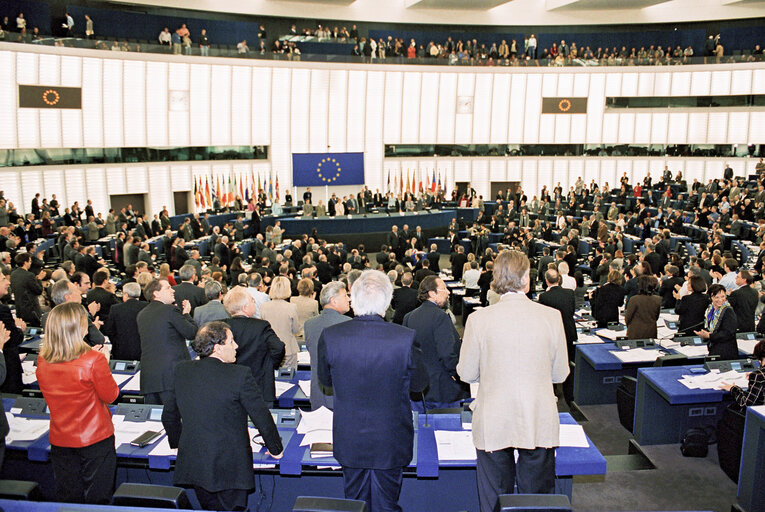 Φωτογραφία 1: Plenary session at the European Parliament in Strasbourg. Joint debate on enlargement: Conclusions of the Copenhagen enlargement negotiations.