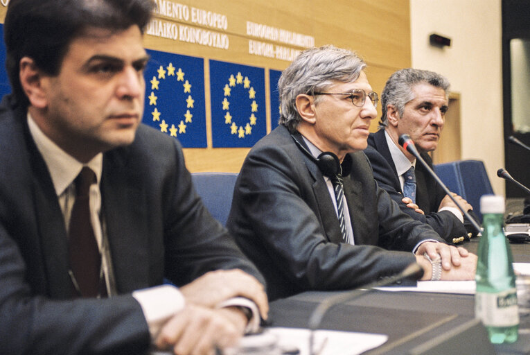 Fotografia 3: Press point of MEP Tassos GIANNITSIS at the European Parliament in Strasbourg