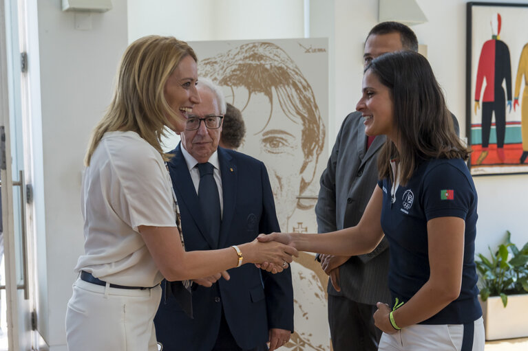 Foto 22: Official visit by Roberta METSOLA, EP President to Lisbon, Portugal. Meeting with the Olympic Committee of Portugal & Female Athletes