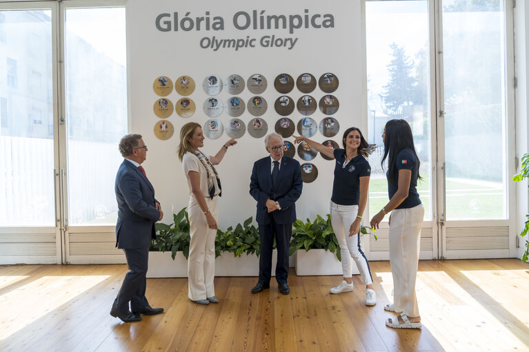 Foto 1: Official visit by Roberta METSOLA, EP President to Lisbon, Portugal. Meeting with the Olympic Committee of Portugal & Female Athletes