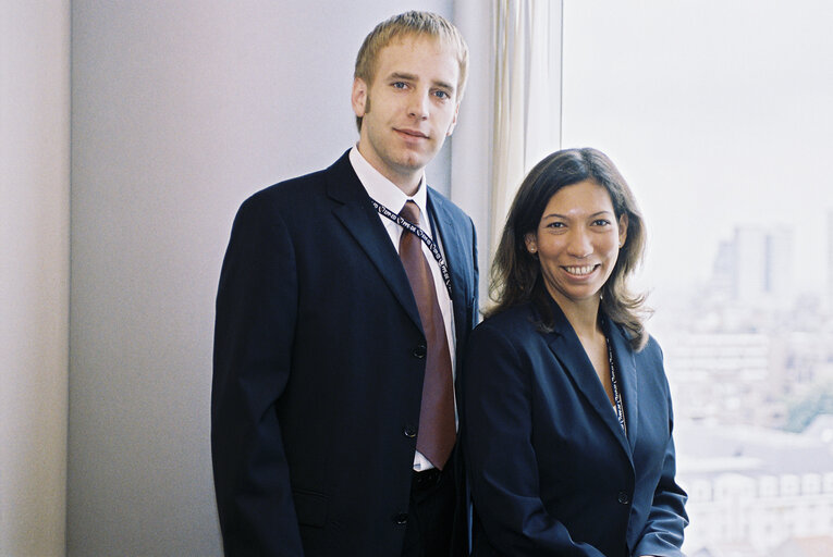 Fotografia 9: MEP Ewa KLAMT with assistants in Brussels