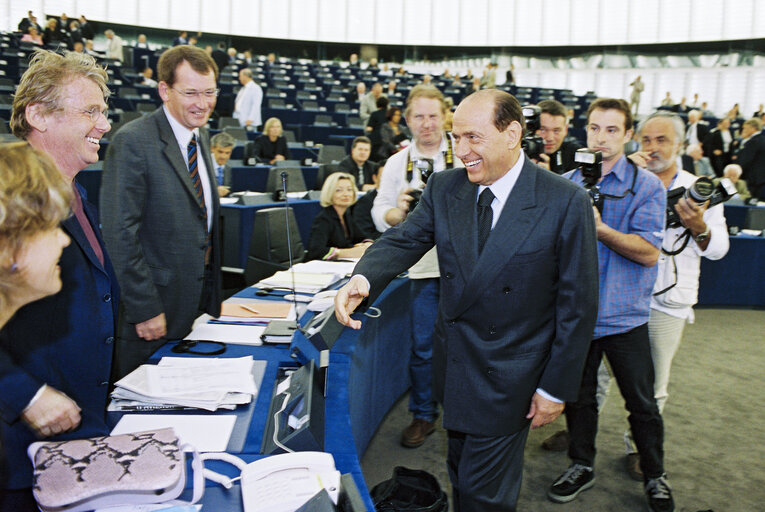 Foto 40: Plenary session in Strasbourg - Statement by Italian Prime Minister to present the programme of the Italian Presidency of the Council